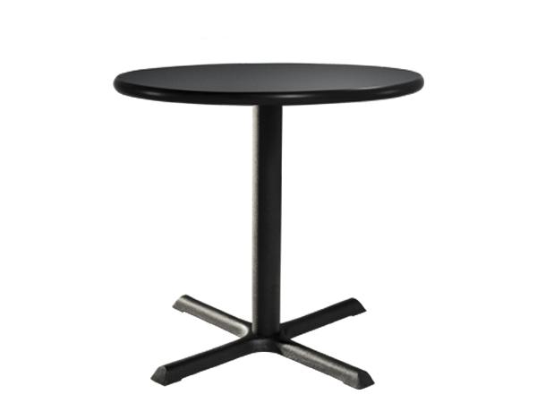 CECA-021 | 30" Round Cafe Table w/ Brushed Gunmetal Top and Standard Black Base -- Trade Show Furniture Rental